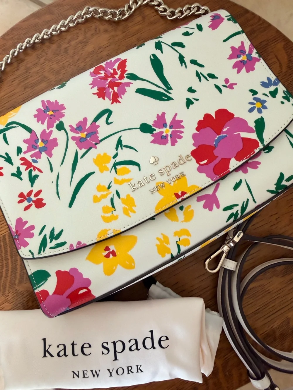 kate spade New York Carson Garden Bouquet White Floral Convertible Crossbody